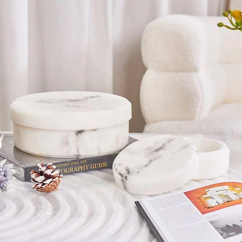 Minimalist Modern nordic home interior white marble box decoration home decor de luxe objects