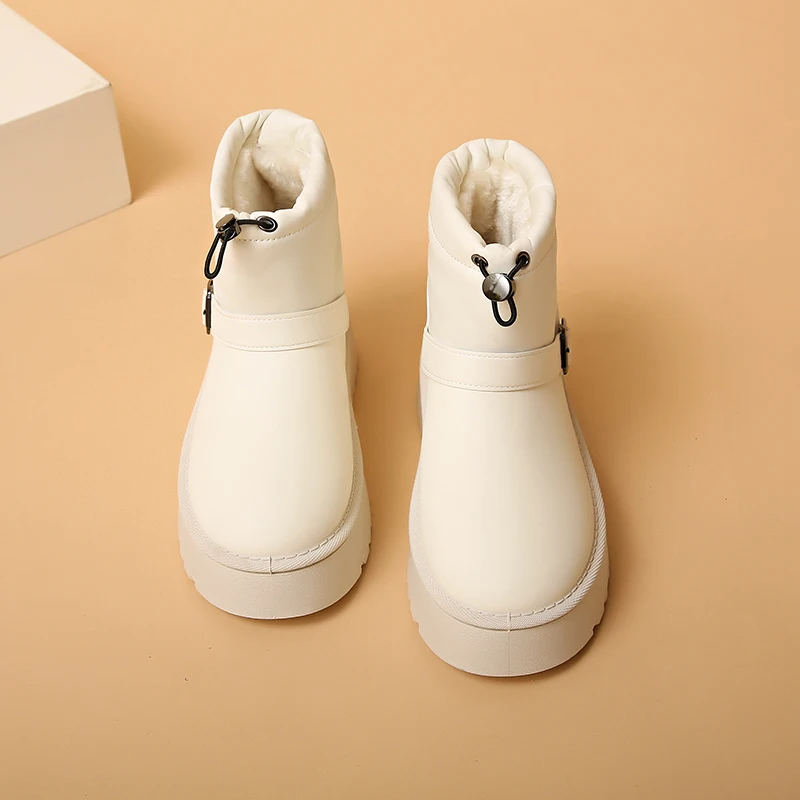 New High Quality Thick-soled Mid-calf Wear-resistant Cotton-padded Shoes Footwear Outdoor Warm Comfortable Snow Boots Women