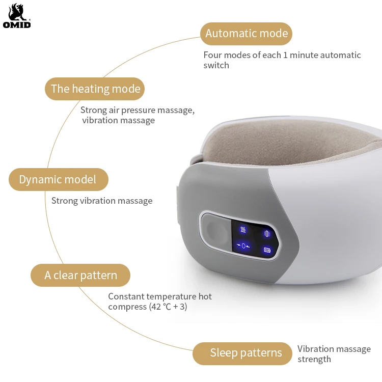 Voice Control Eye Therapy Massager with Compression Vibration 5 Modes Rechargeable Eye Massager Machine