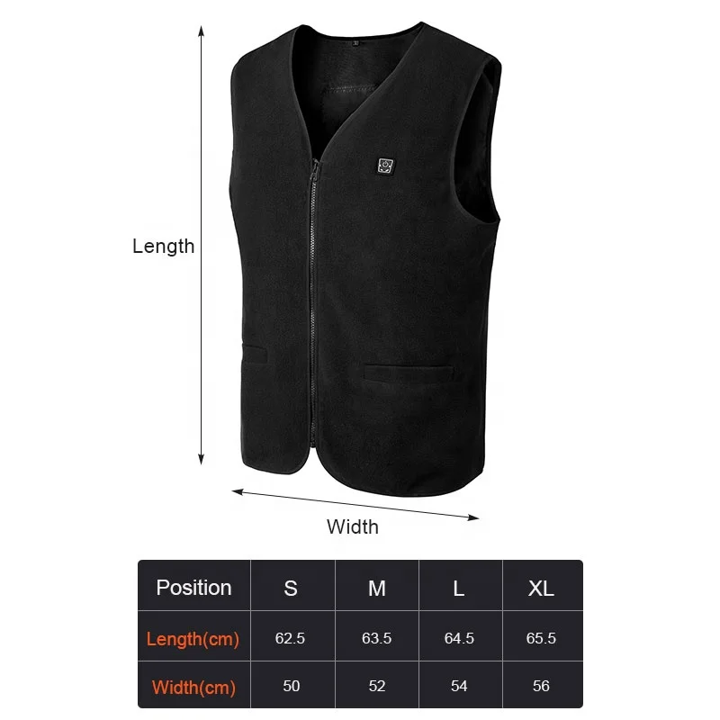 Breathable Classic for Winter protection CE Heated Battery Electronic Electrical Power Bank Fast Heating Button Thermal Vest