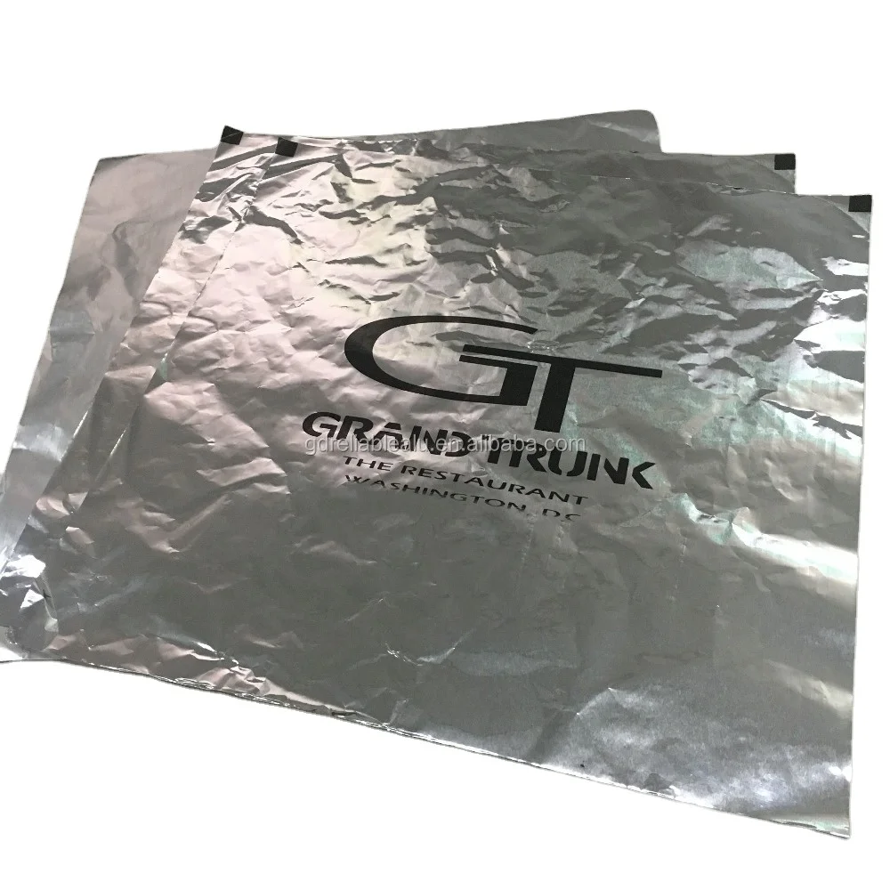 Customized  LFGB logo printing food grade aluminum foil hamburger wrapping papers