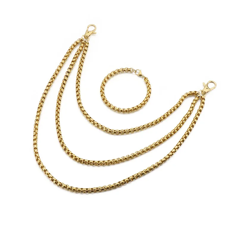 Europe and America street hip hop stainless steel chain accessories punk casual male versatile titanium steel pants chain