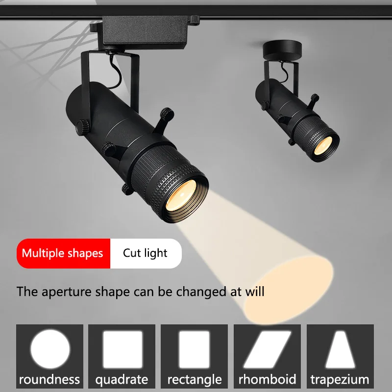 Focus LOGO Lamp Rail Zoomable Shapeable Cut Led Track Projector Lights For Museum Art Gallery Painting Exhibition Spot Light