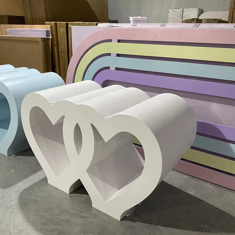 Creative Design Acrylic Curve Table Wedding Dining Table Set 6 chairs With Glass Top