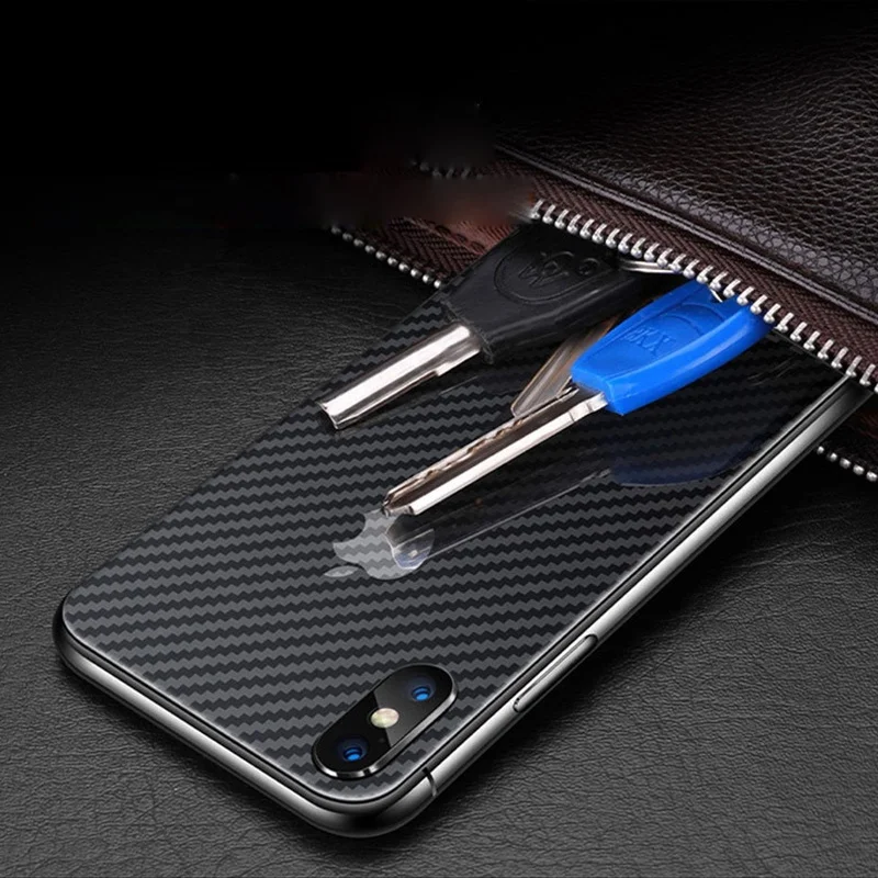 Anti-scratch carbon fiber soft cell phone back film skin for iphone x xr xs 11 pro max protector