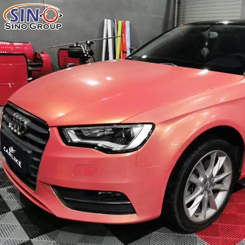 MC-05 High Quality PVC Film Waterproof Super Gloss Auto Vinyl Light Pink Mystic Coral Wrapping  Sticker Car Wrap Vinyl Roll