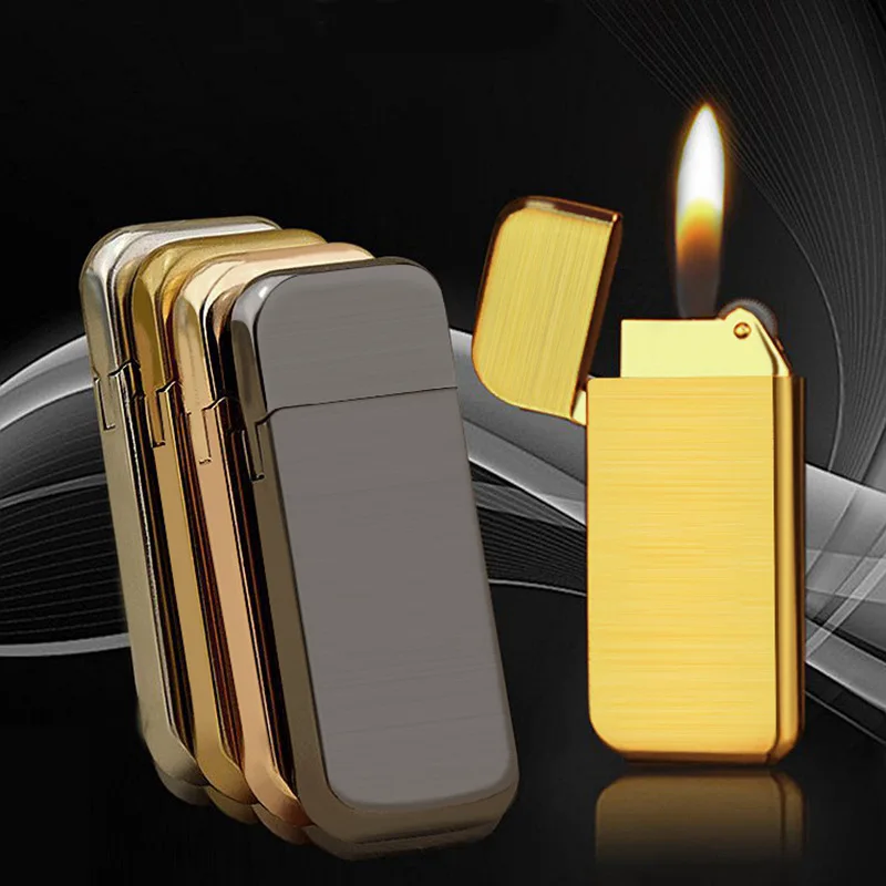 Wholesale Classic Custom Logo Metal Lighters Plastic Flame Ignition Cigarette Lighters Cheap Inflatable Can Be Refilled Gas