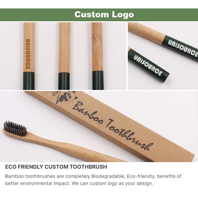 Original Ecological Eco Friendly Fancy Wholesale Custom Logo Wood Bamboo Toothbrush