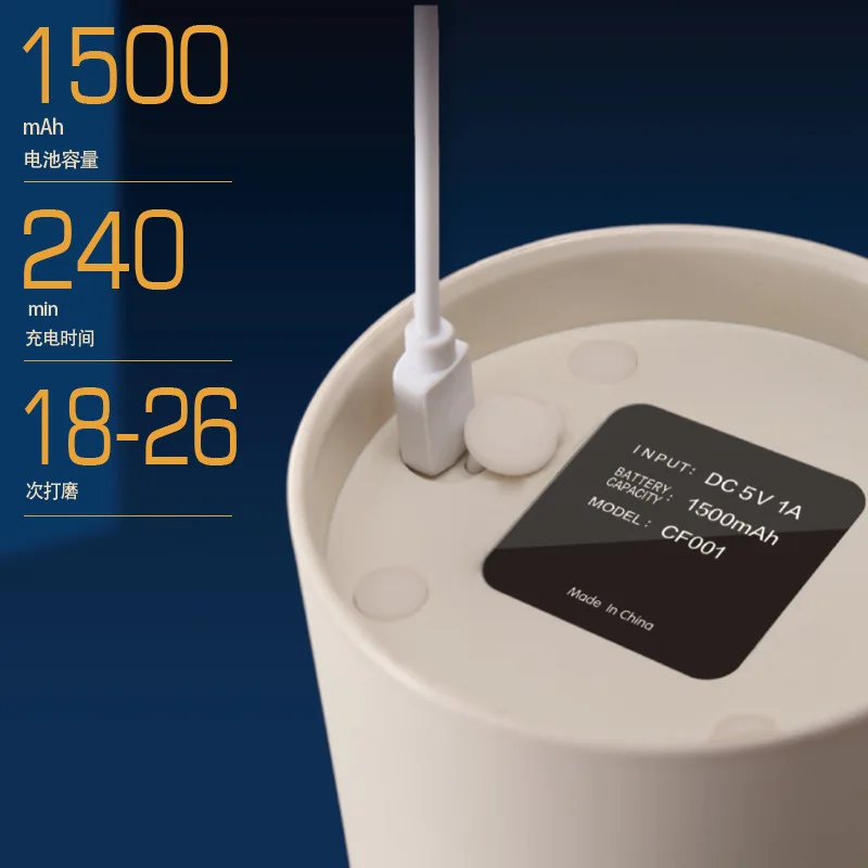 Portable Rechargeable Car DC12V Coffee Grinder Machine Mini Espresso Coffee Cup for Capsule Coffee Powder