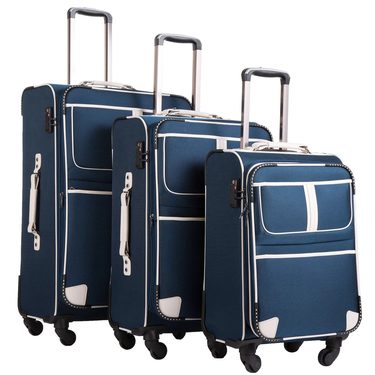Nylon high quality soft durable pinner 4 wheels luggage