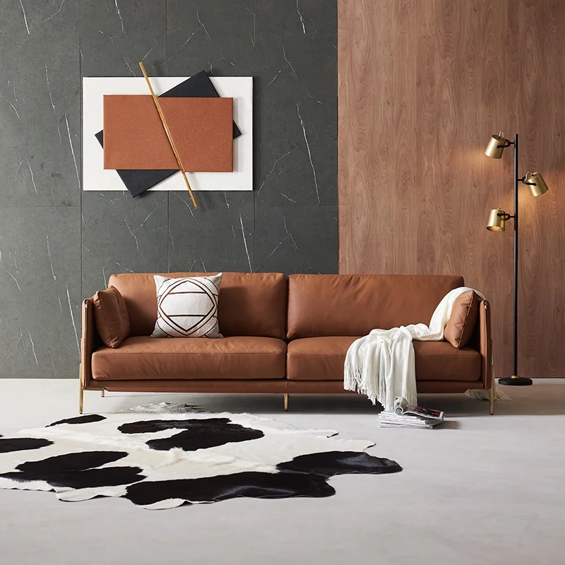 Premium fashion simple comfortable lather most upolstered smart cane office sofa set furniture