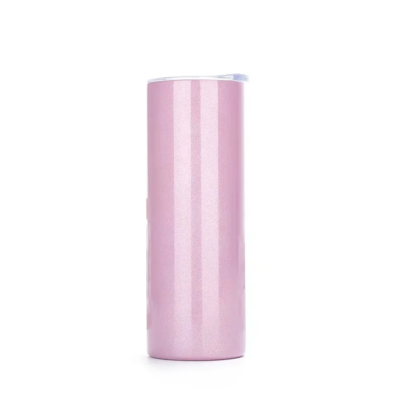 Wholesale Sublimation Mug Supplier Blanks Products Vacuum Glitter Skinny Stainless Steel Tumbler With Straw
