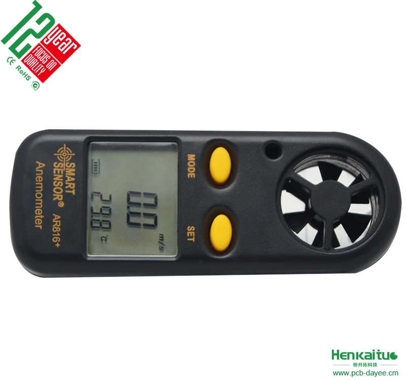 Air Flow Meter Mini Design Temperature Wind Speed Air Meter Anemometer