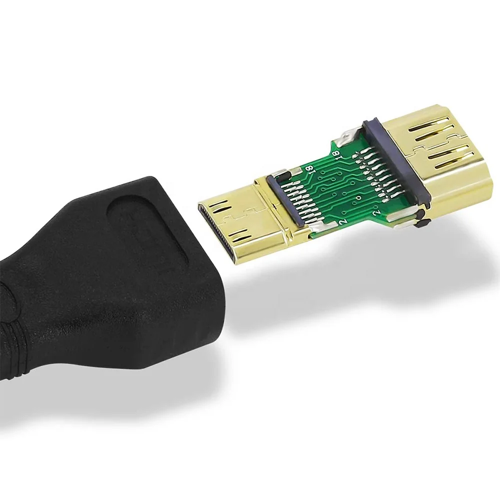  Высококачественный позолоченный адаптер OEM 1080P 3D Mini HDMI-HDMI штекер-гнездо преобразователь для камеры ноутбука домашнего