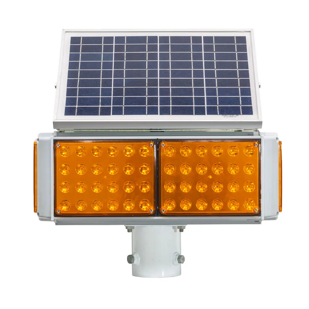 Solar flashing lights red and blue traffic warning light 9V 6W super bright signal light