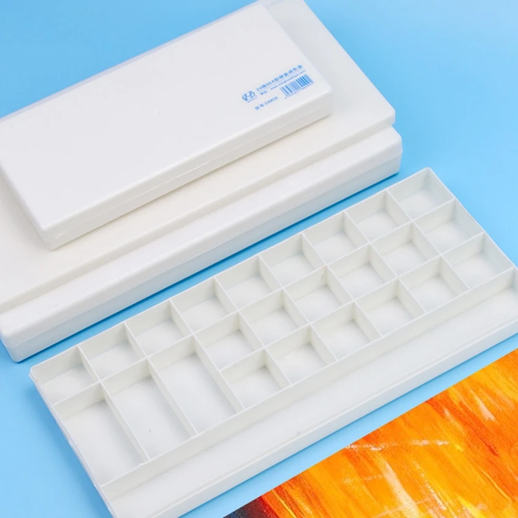 LOW MOQ wholesale custom 18/24/36 grids square plastic PP/PS paint palette box color palette box for kids students