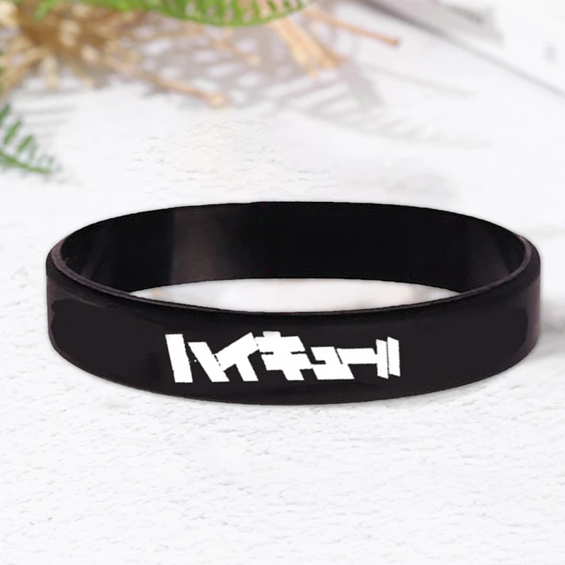 Wristband Manufacture Haikyuu Wristband Bracelet Anime Volleyball Boys Letters Silicone Bracelet
