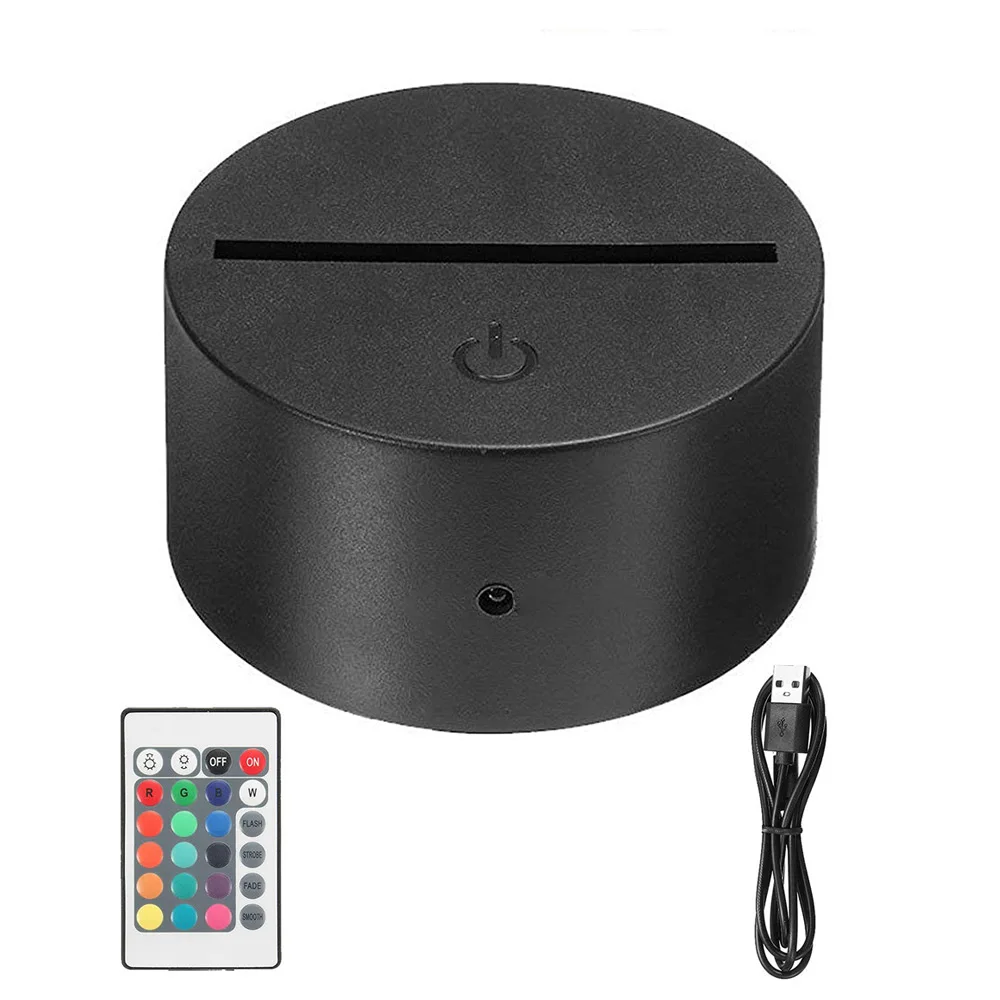 3D Signs illusion Night Lamp LED Lighting Base For Acrylic 16 colors touch control 3D LED Night Light Base Creative