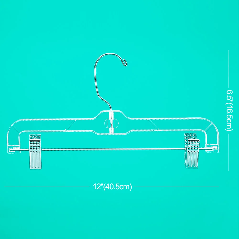 Wholesale Clear Plastic Hanger For Pant Skirt With Clips