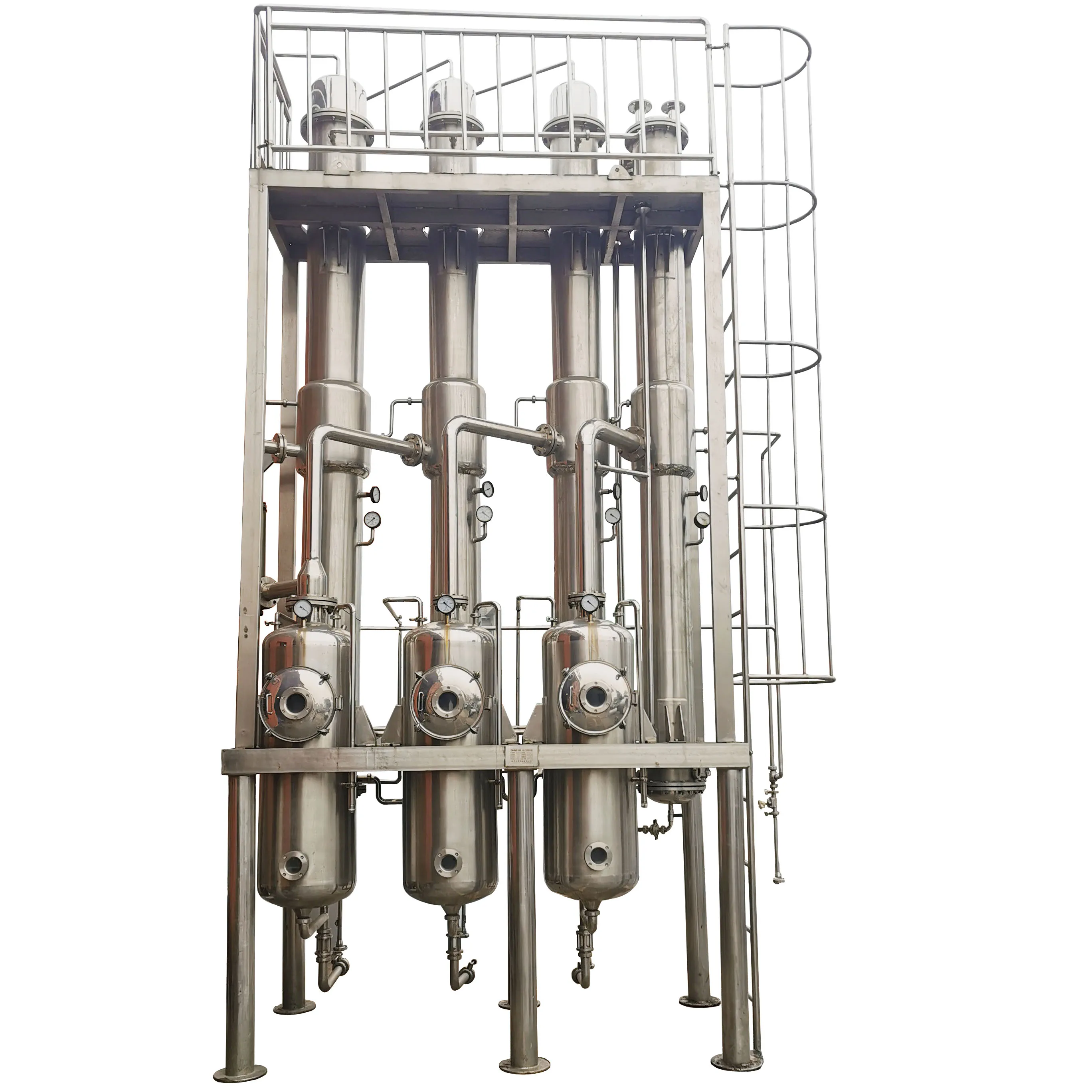 oil distillation equipment stainless steel double single effect falling film vacuum  evaporator