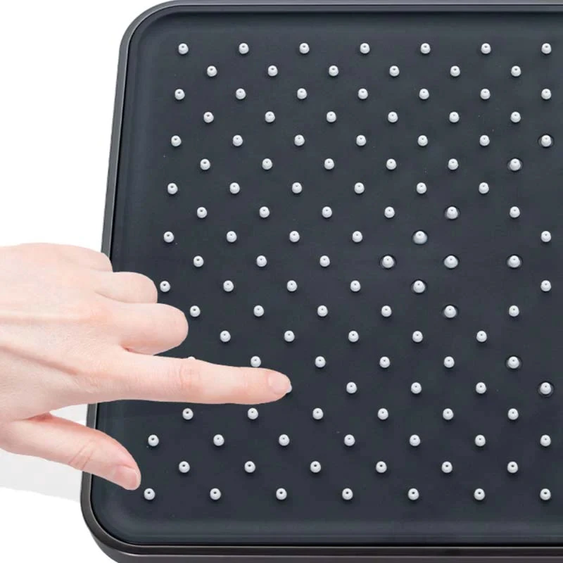 LED Digital Piano Shower System Faucets Shower Bathtub Mixer Faucet with Handheld Spray and Glass Shelf