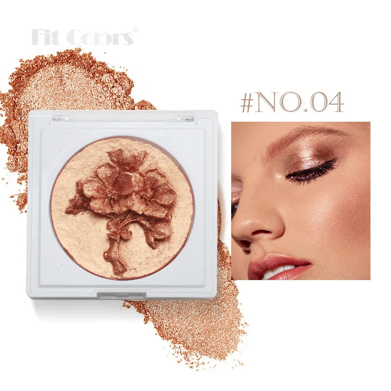 Private Label 4-color 3D Carved Plum High Disc Body Brightening Face Highlight Nose Shadow Solid Contouring Powder Custom Logo