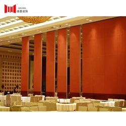 Commercial wooden mdf hotel aluminum frame acoustic foldable movable operable office partition walls for restaurant