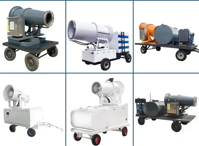 Effective Portable Dust Control Fog Cannon 80m 100m Dust Fighter Truck Mounted Water Mist Fog Cannon with wheels  For Mine