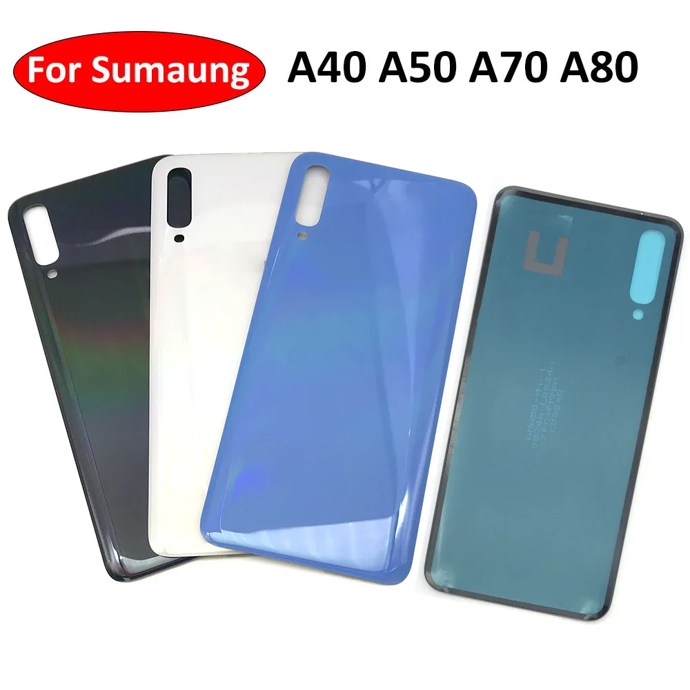 Задняя крышка батарейного отсека телефона для Samsung Galaxy A40 A50 A70 A80 сменная Крышка edge задний стеклянный