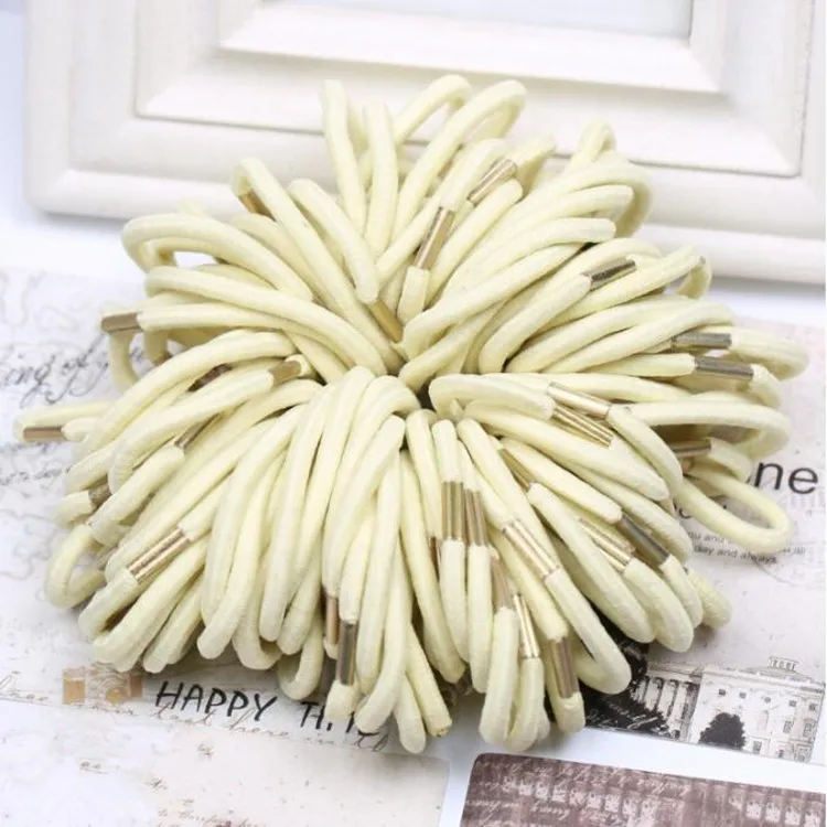 custom Width Rubber Bands Solid Hair Bundles Ponytail Holder Elastic Hair Ring For Girls