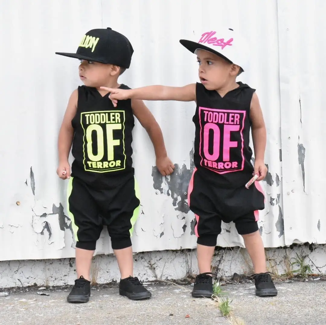 JY033 Hip hop fashion print 2022 kids clothes set children boy outfit toddler boy clothes
