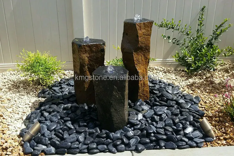 Industrial Design Style Black Cobblestone Rock Pebbles Natural White Stone Polished Finish for Garden & Outdoor Use