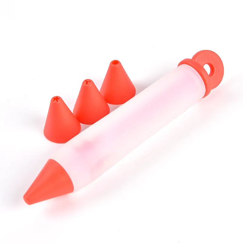 
4 Head Silicone Chocolate Cream Gun Set Decorating Pen Cookie Cake Cream Pastry Pen Pacifier Shape Baking Tool 