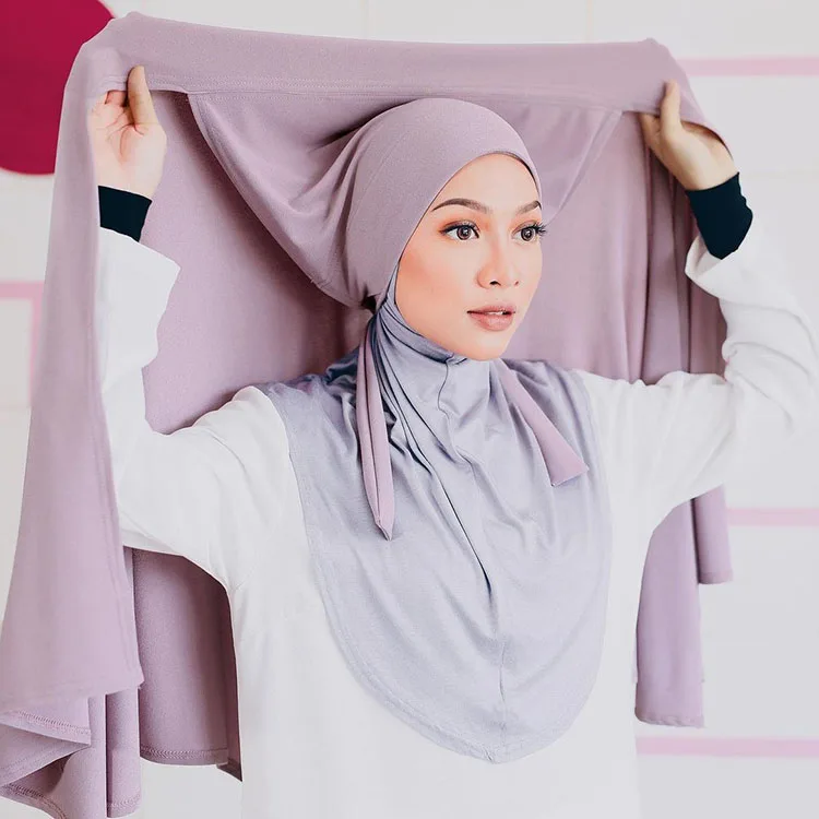 
fashion instant modal cotton jersey hijab scarf long muslim shawl plain soft turban tie head wraps for women malaysia headband 