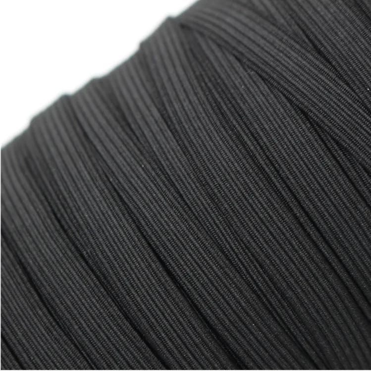 Custom Black White Polyester Rubber Elastic Webbing Band High Elastic Band