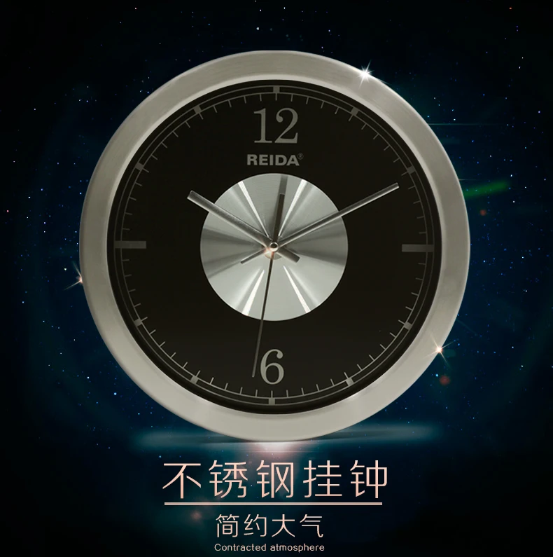 Home style portable alarm clock non - tick round small silent desk clock home decor