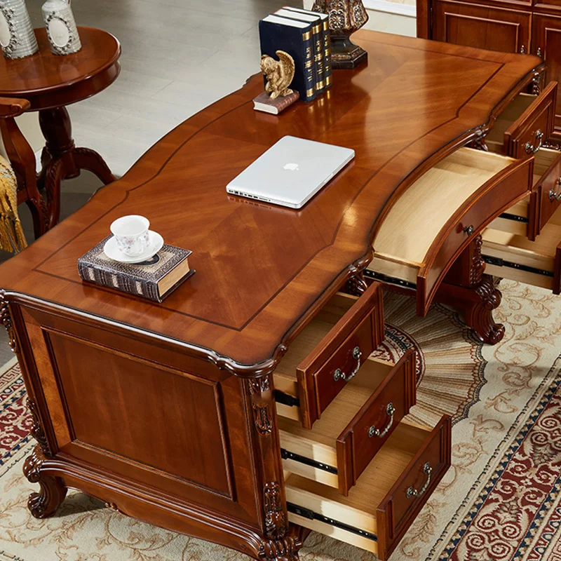 Factory supplies luxury boss office desk hotel hall furniture European style Antique president home office furniture