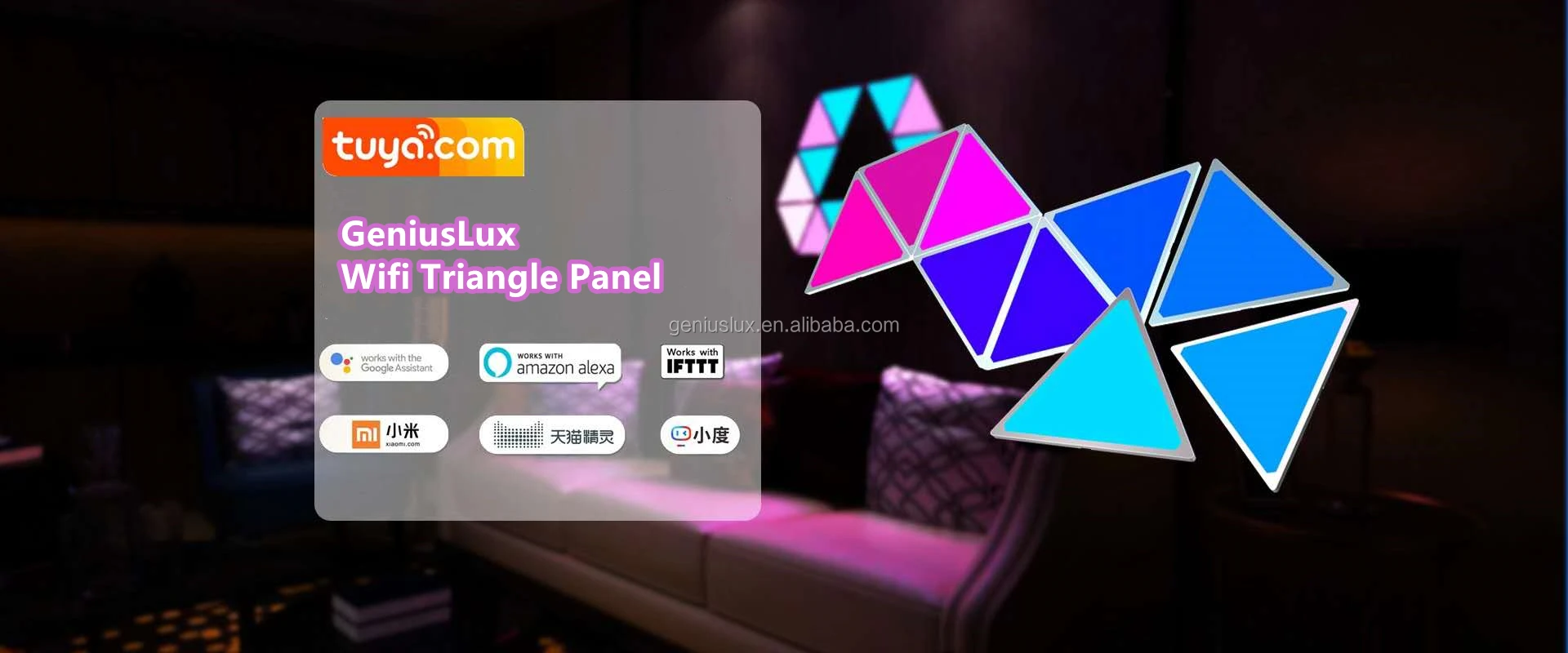 surface mount DIY Kit night Wall Lamp indoor wifi led magic home decor Triangle Led Panel light