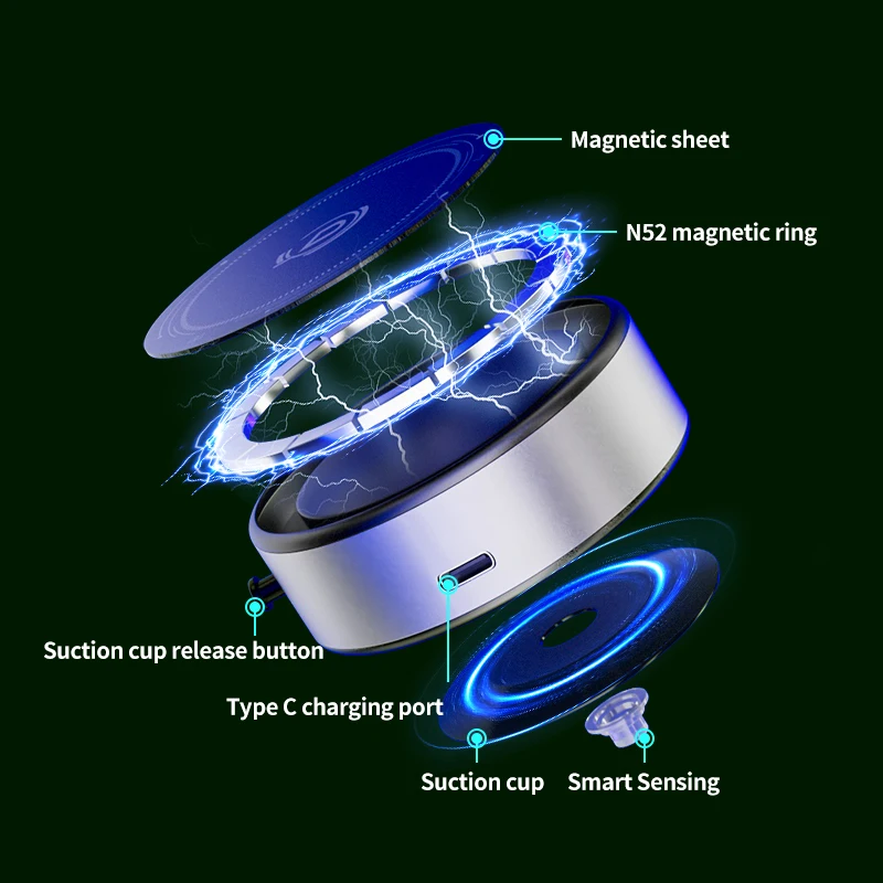 DIKA Magnetic Car Suction Cup Holder Mount 360 Rotation Magnetic Car Cell Phone Holder Suction Cup Car Phone Mount