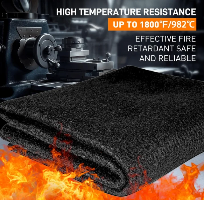 Carbon Felt Welding Blanket Fabric Fireproof Insulation Thickness Fire Retardant Protective Mat Heat Resistant up to 1800F