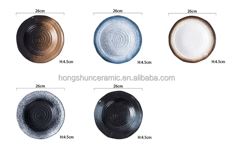10inch Japanese Creative Ceramic Salad Plate Pasta Wide Side Dish Western Style Soup Plate 