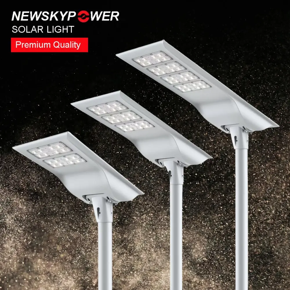 Large Street Solar Light Patent Design 8M Pole Mounted Integrated 60W Super Bright Solar Street Roadway Light