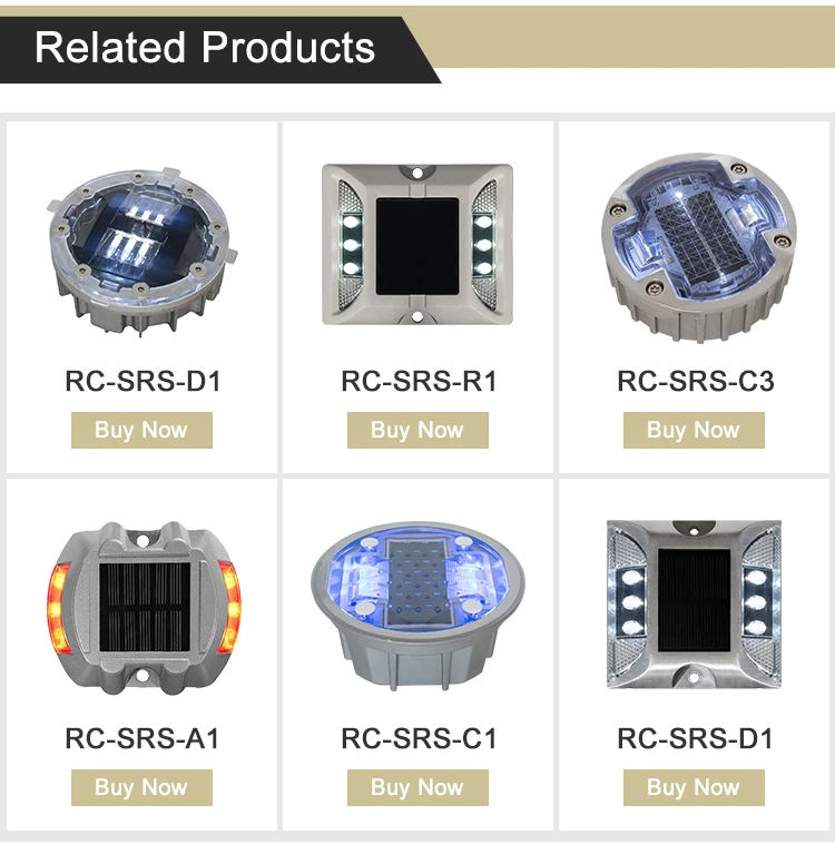 circular two directions solar powered leveled road stud reflector pavement marker