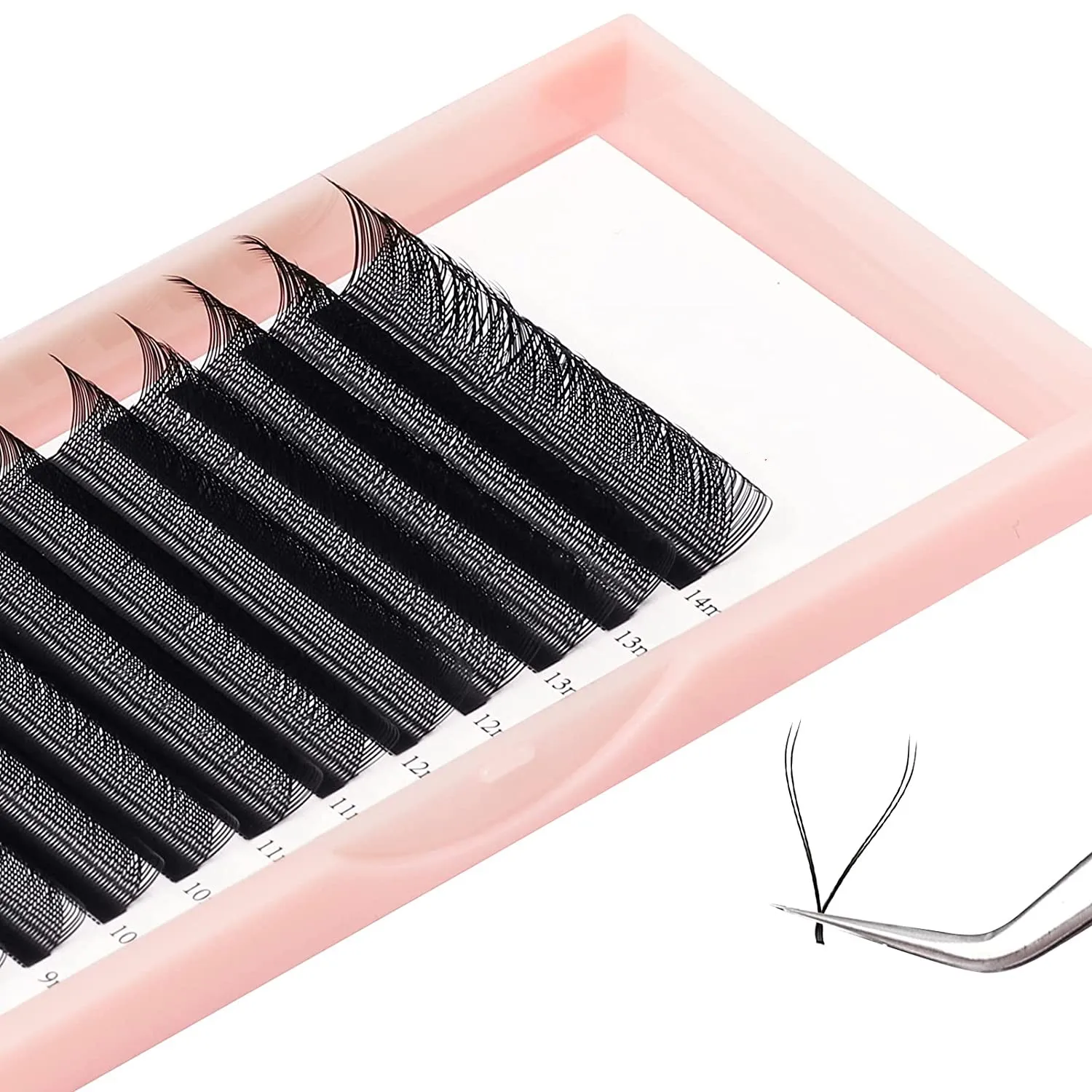 YY Eyelashes Extension Lashes Black D Curl 0.05mm 15mm Lash Volume Extension Easy Fans Y Shaped Premade Soft Eyelashes Supply