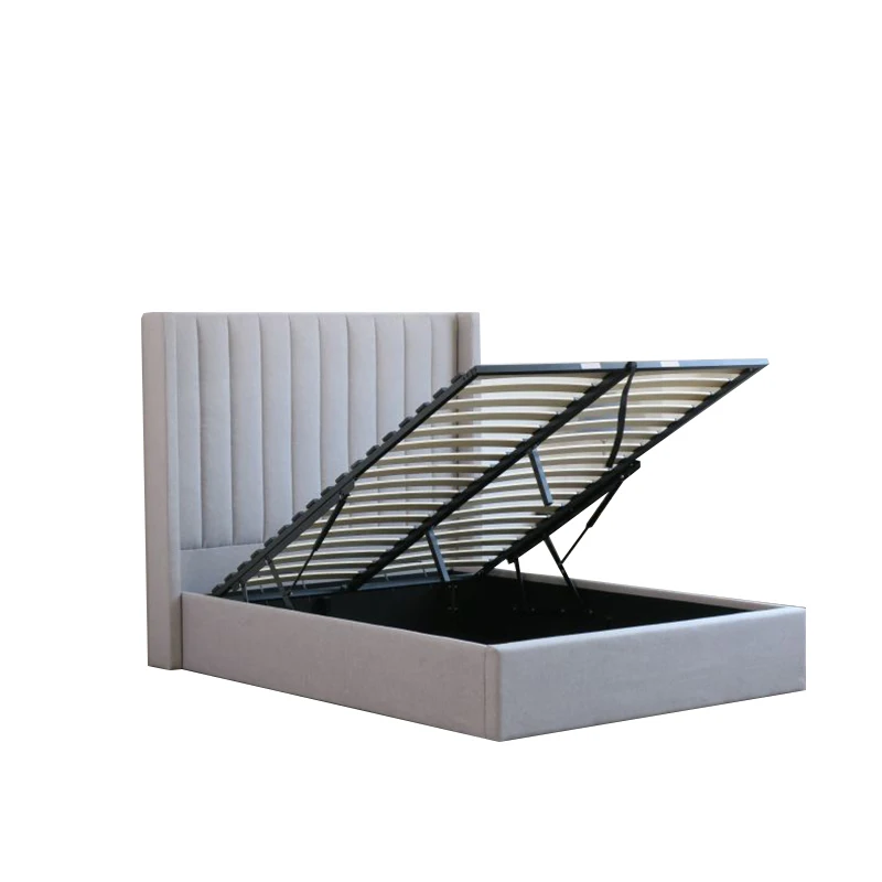 Free sample grey Velvet buy the best quality Ottoman bed storage bed