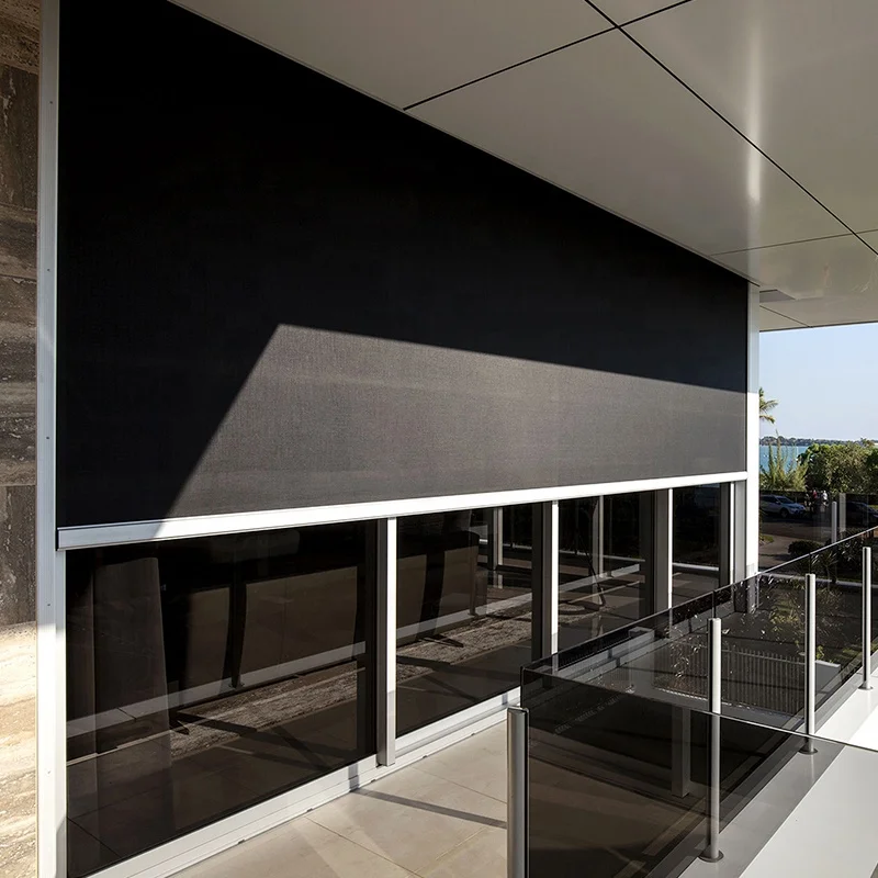 Garage Window Blinds Manual Roller Curtains Retractable Roller Screen Windproof Zip Track Screen