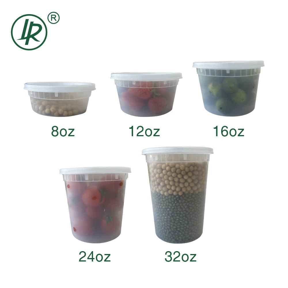 Food Grade Storage clear Plastic 8oz 12oz 16oz 24oz 32oz Disposable Food Deli Container with Lids
