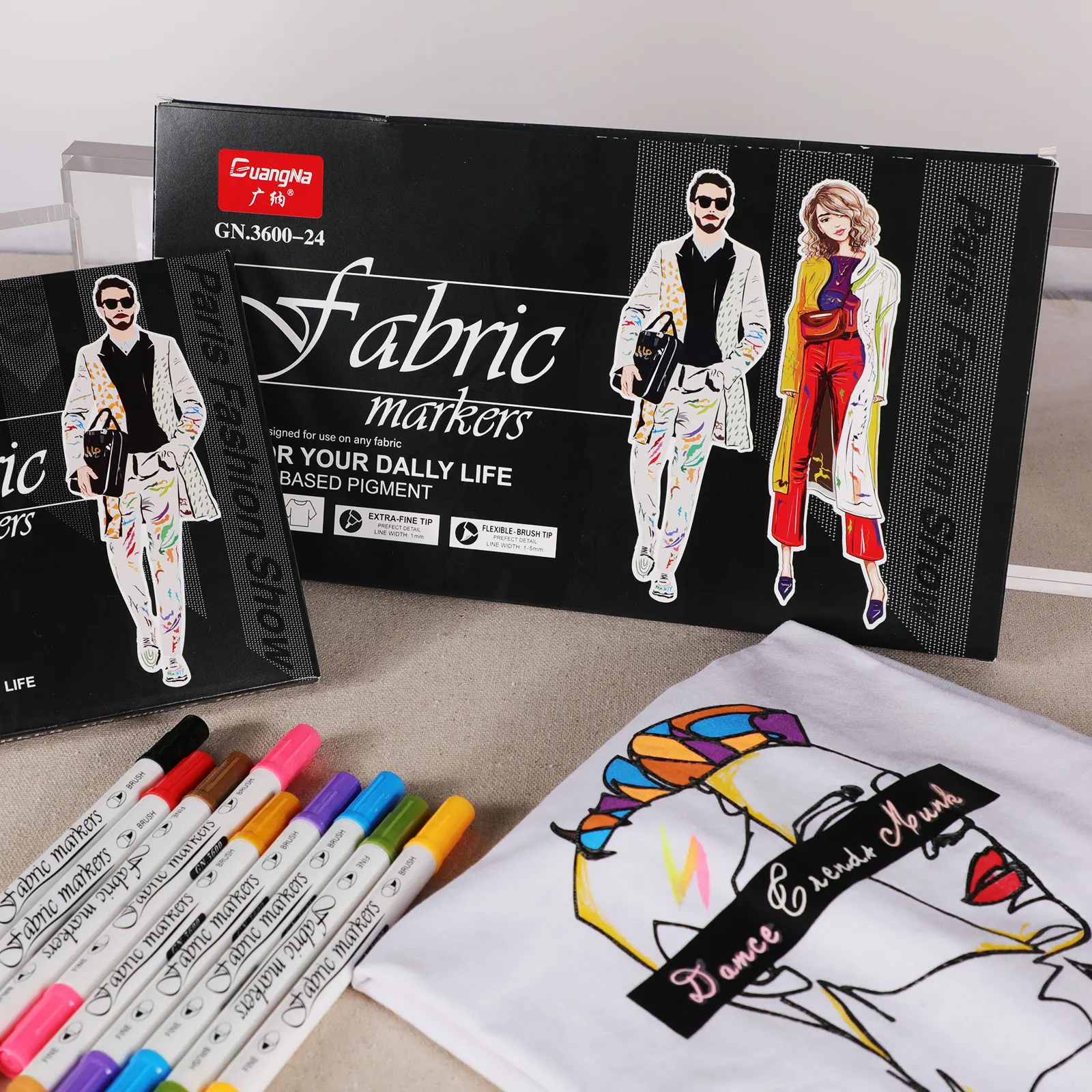 Art Textile Shoes T-Shirt DIY White Marking Pen Fabric Double-Headed Writing Fabric Marker Pen Set