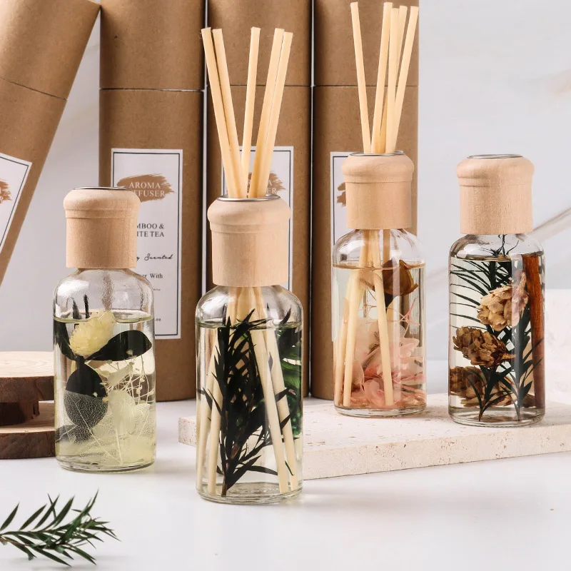 Best selling 50ml round glass bouquet diffuser luxury r flower reed diffuser gift