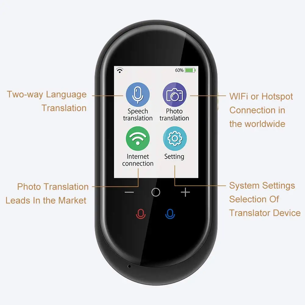 
Free shipping School popular simultaneous of voice TRANSLATOR and text electronic portable two way instant travel ai translation 